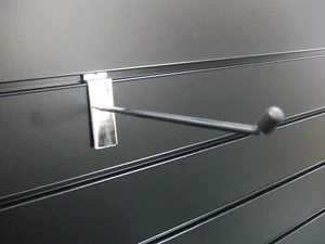12" SLATWALL HOOKS PIN ARMS CHROME SHOPFITTINGS X 50 - Picture 1 of 1