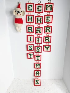 Handgehäkelt Frohe Weihnachten Christus Lot Urlaub Wanddeko Maus Puppe Vintage - Bild 1 von 8