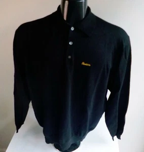 PRONTO UOMO 100% Wool Full Polo Style Sweater "STEELERS" on Chest SZ MED - Picture 1 of 4