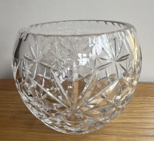 ROYAL DOULTON clear round decorative Cut Glass Crystal Bowl 4 x 4.5 inch - Picture 1 of 12