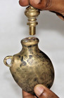 Pot d'huile vintage années 1870 en laiton ancien forme mangue pistolet victorien avec couvercle supérieur ancienne origine