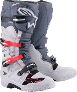 Alpinestars Tech 7 Enduro Boots Grey Red - Picture 1 of 2