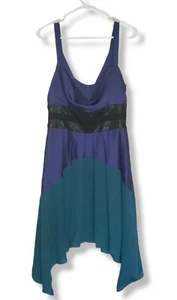 Halston Heritage Asymmetric Colorblock Mini Dress Size 6 - Picture 1 of 11