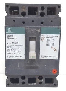 GE TED134125 CIRCUIT BREAKER 3 POLE 125 AMPS 600VAC / TESTED OK - Picture 1 of 14