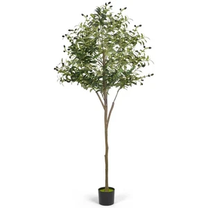 6 Fuß Faux Olivenbaum - Indoor Hoher Künstlicher Olivenbaum mit Holzstamm und R... - Bild 1 von 7