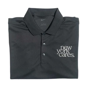Nike Dri-Fit Micro Pique 2.0 New York Cares Embroidered Polo Large Grey NWT - Picture 1 of 6