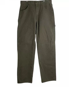 Dickies Green Mens Carpenter Pants, Regular Fit, Straight , 6-Pocket Hammer Loop - Picture 1 of 10