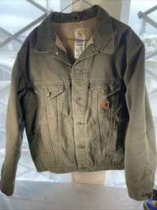 Chaqueta de camionero Carhartt para hombre J233 verde oliva forrada Sherpa talla XL - Imagen 1 de 11
