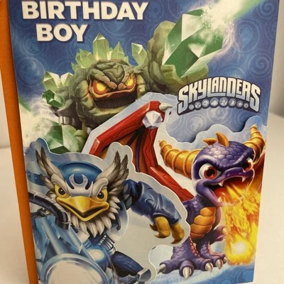 Tarjeta de cumpleaños Skylander Happy Birthday Boy American Greetings triple pliegue Foto 1 de 4
