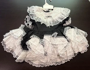 Lidl dollys Full Circle Ruffle Pageant Lace Black Party Dress Size 2T - Picture 1 of 6