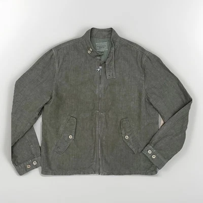 VTG Y2K Banana Republic Garment Dyed Olive Green Linen Field Jacket Men's XL HTF - Image 1 of 4