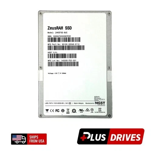 8GB SAS HGST 3.5" LFF Server Solid State Drive 6Gbps ZeusRAM Enterprise SSD - Image 1 of 4