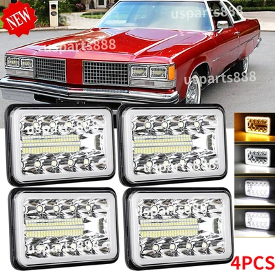 Faros LED HI-LO Combo Beam 4x6" 4 piezas Fit Ol-dsmobile Delta 88 1977-1986 DOT Foto 1 de 4