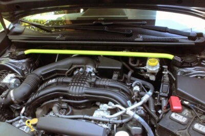 Perrin Neon Yellow Front Strut Tower Bar for 2018-2024 Subaru Crosstrek Impreza - Image 1 of 4