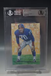 SAM HUFF 1989-97 GOAL LINE HOF. AUTO #16 CARD AUTOGRAPH BECKETT BGS GRADED - Picture 1 of 3