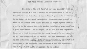 1938 Ford V8 Fordor Deluxe Sedan Interior Press Photo and Release 0602 - Picture 1 of 2