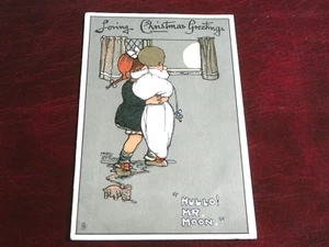 ORIGINAL MABEL LUCIE ATTWELL TUCK CHILDREN POSTCARD - HULLO MR MOON - No.2195. - Picture 1 of 2