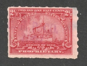 Scott # RB28p, Used, F, 2½¢ Battleship, Charles Roome Parmele Co., New York, NY - Picture 1 of 2