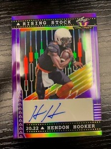 2022 Leaf Valiant Hendon Hooker Blue Rising Stock Auto Autograph #/15