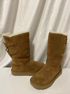 UGG Australia Women’s Boot Allegra Bow Size 6 Chestnut EUR 37 UK 4.….X232 - Picture 1 of 10