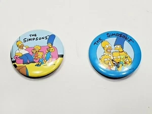 Vintage Bart Simpson The Simpsons Family Pin Back Button 1989 lot of 2 - Picture 1 of 4