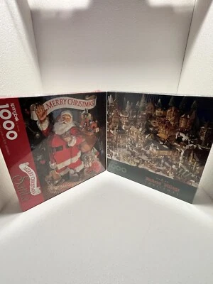2 Vintage Hallmark Springbok Christmas Puzzles 1994 NEW SEALED 1000PCs - Image 1 of 4