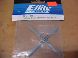 E-FLITE HELICOPTER PART - EFLH1275 = TAIL ROTOR BLADES, SEAHAWK. : BCX/2 (NEW) - Picture 1 of 1
