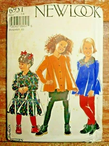 New Look Sewing Pattern 6951 Girls Dress Top Skirt Pants Sizes 3-8 UNCUT - Picture 1 of 2