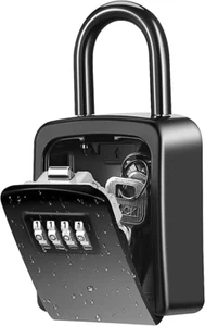 Key Lock Box, (New Version) Wall Mounted Key Safe Box, Weatherproof 4 Digit Comb - Picture 1 of 7