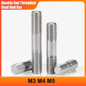 Tornillos de barra de perno roscado de doble extremo M3 M4 M5 304 (A2) tornillos de acero inoxidable - Imagen 1 de 80