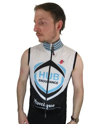 Vintage Hincapie Hub Sleeveless Cycling Bike Jersey Wind Vest Mens Medium White - Image 1 of 4