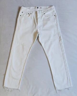 Dior Montaigne Boyfriend Jeans White Selvedge Denim Sz 8 x27 PreOwned Orig $1350 - Image 1 of 4