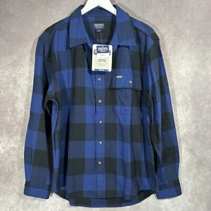 Neu mit Etikett Smiths Workwear Herren Large einfache Passform langärmliges blau kariertes Flanellhemd - Bild 1 von 10