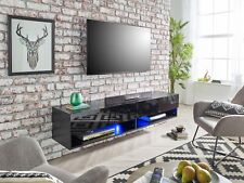 Floating Wall Mounted TV Cabinet 140cm High Gloss Front Panels