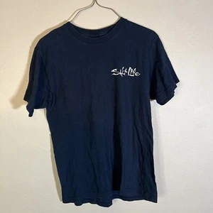 Salt Life Short Sleeve Crew Neck T-Shirt  Unisex Size S USA  Flag Graphic Black - Picture 1 of 3