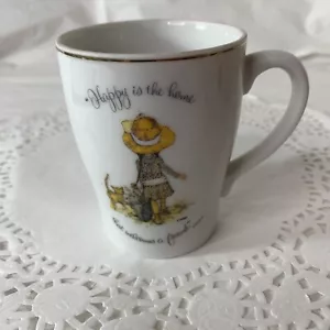 Vintage Ceramic Holly Hobbie Friends Mug By World Wide Arts With Gold Accents - Picture 1 of 11
