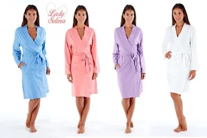 LADIES NEW 100%COTTON JERSEY LIGHT WEIGHT WRAP/ROBE SIZES 8/22 (LN768) - Picture 1 of 9