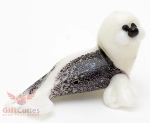 Hand-Blown Glass Fur harbor seal Figurine Unique Handmade sculpture - Picture 1 of 7