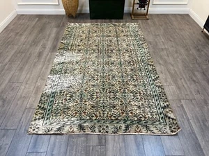 Living Room Rug, Green Turkish Rug, Handmade Rug, Oriental Rug, 5.4 x 8.7 ft - Picture 1 of 11