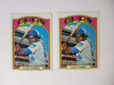 CLEO JAMES 1972 TOPPS BASEBALL GREEN LETTERS CHICAGO CUBS VARIATION CARD #117