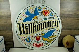 Conestoga Sechskantschild Pennsylvania Holländer 15,5" doppelter blauer Vogel mit Tulpen - Bild 1 von 2