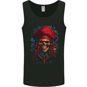 Swashbuckling Pirate Skull Mens Vest Tank Top - Picture 1 of 3