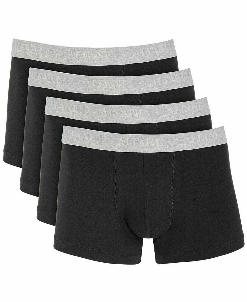 Nuevo paquete de 4 calzoncillos elásticos Alfani pequeños negros para hombre Foto 1 de 1