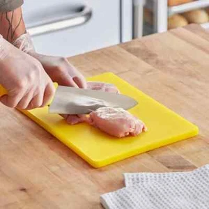 Plastic HDPE Cutting Board 1/2" Thick 12 x 18 FDA NSF Yellow - Picture 1 of 3