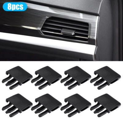 8PCS Black Car Air Conditioning Vent Louvre Blade Adjust Slice Clips Accessories - Image 1 of 4