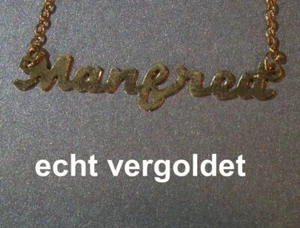 Classy Necklace Manfred Chain Real Gold Plated Name Necklace - Picture 1 of 1