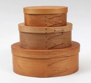Canterbury Woodworks NH 6" Set of 3 Nesting Shaker Style Bent Wood Finger Box - Picture 1 of 10