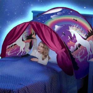 Traumzelt für Kinderbett mit Aufbewahrungstasche Faltbar Kinderzelt auf Bett Moskito N - Bild 1 von 16