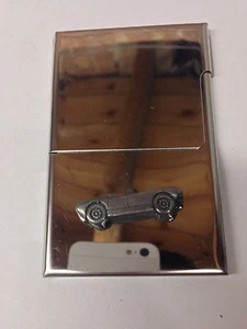 Saab Sonette 1 ref225 Pewter Effect Car on a StainlessSteel Business Card Holder - Picture 1 of 1