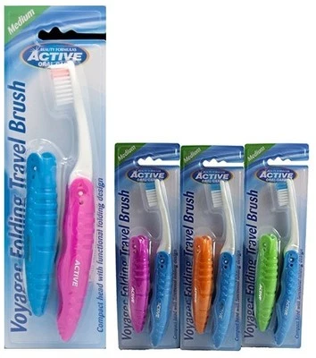 Folding Travel Toothbrush 2 Pack Medium Compact Pocket Holidays Beauty Formulas